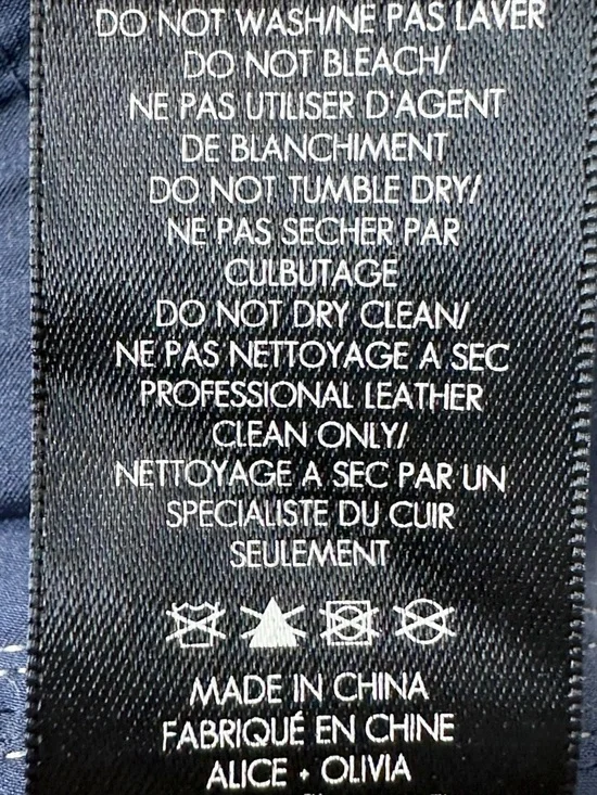 Alice + Olivia Navy Blue Lambskin Leather Skinny Pants Jeans NWT - Picture 12 of 13